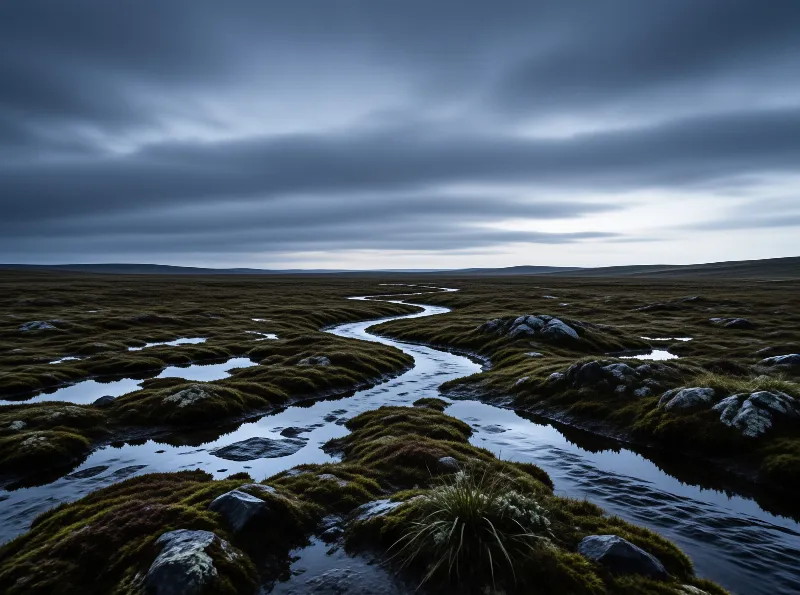 Winding Stream in the Moor