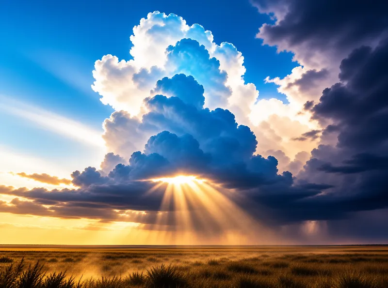 Sunbeams Over Prairie