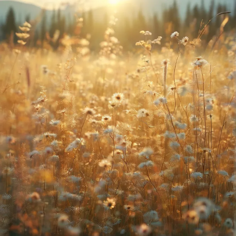 Golden Wildflower Field