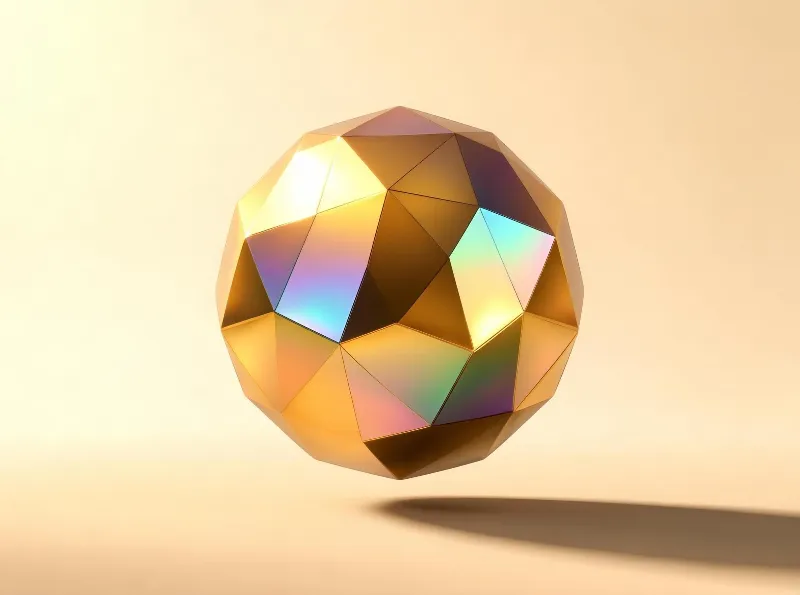 Iridescent Faceted Sphere