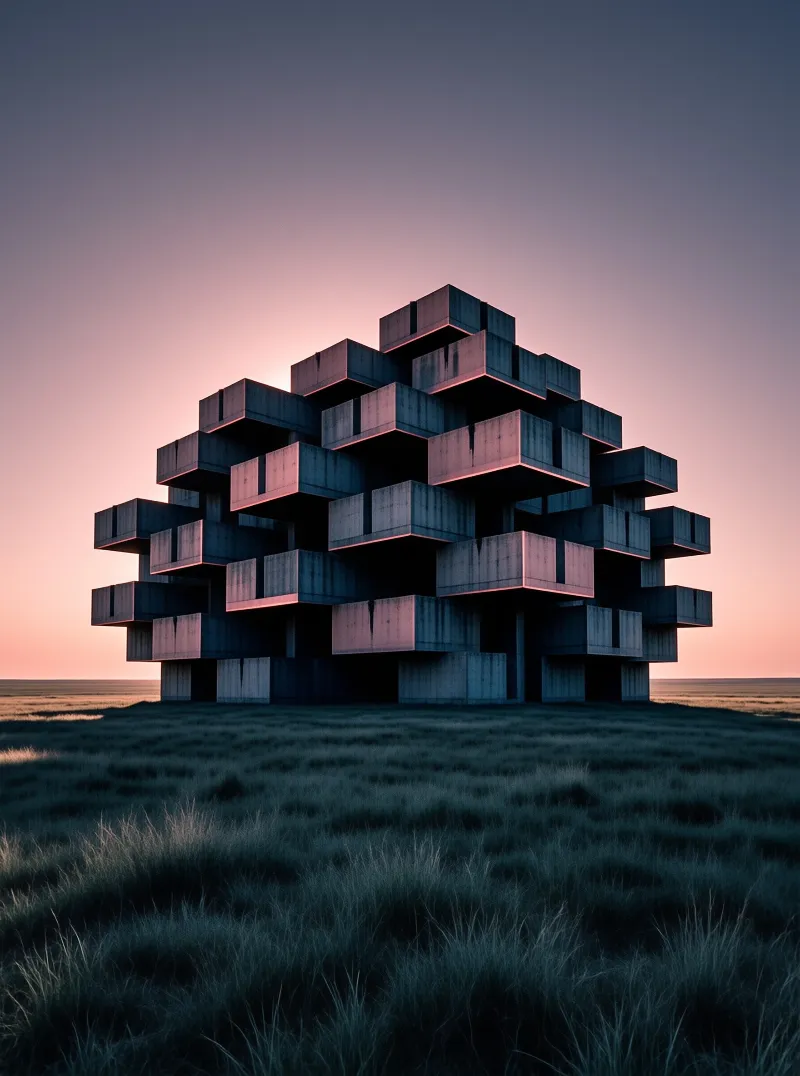 Concrete Structure at Sunset