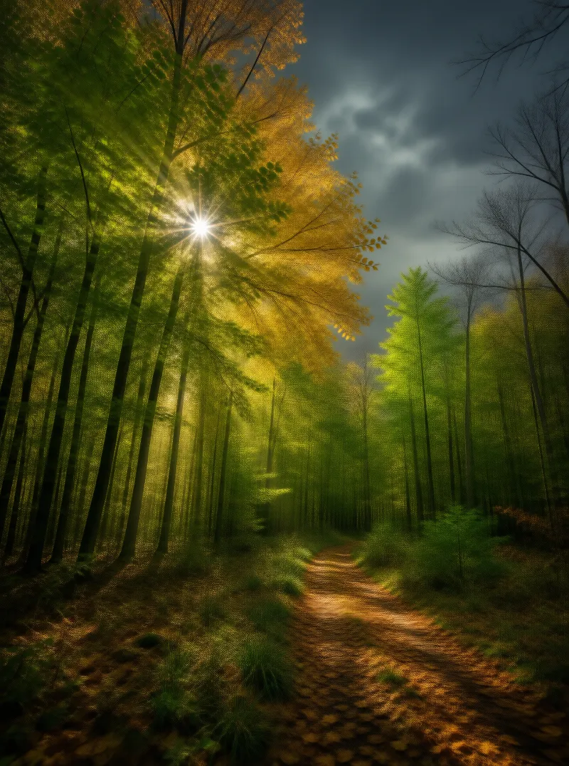 Sunlit Forest Path