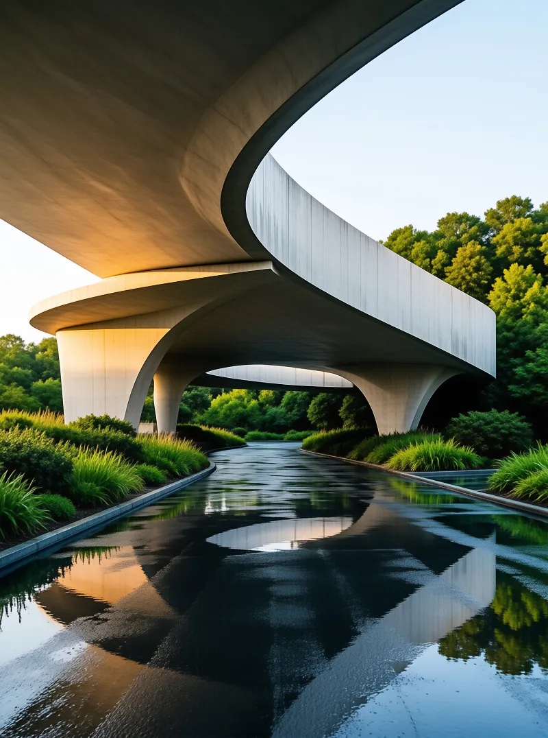 Modern Curved Bridge
