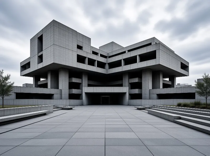 Brutalist Concrete Building