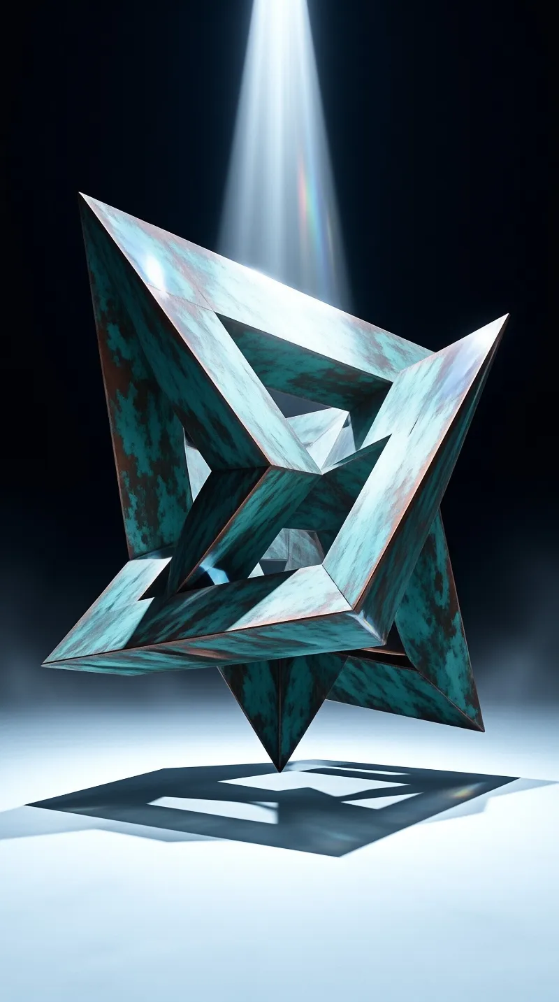Patina Metal Star Sculpture