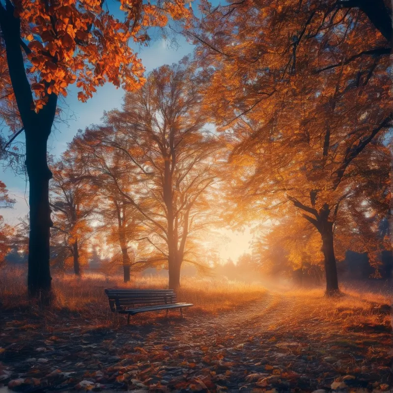 Autumn Park Sunset