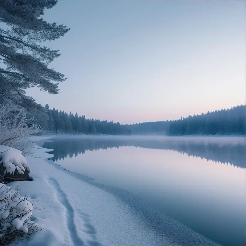 Frozen Lake at Dawn