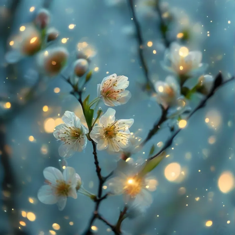 Blossoms in Golden Haze