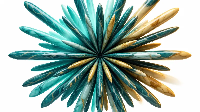 Teal Marble Radial Pattern