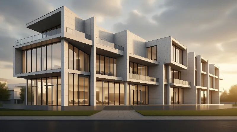 Terraced Residence in Golden-Hour Light