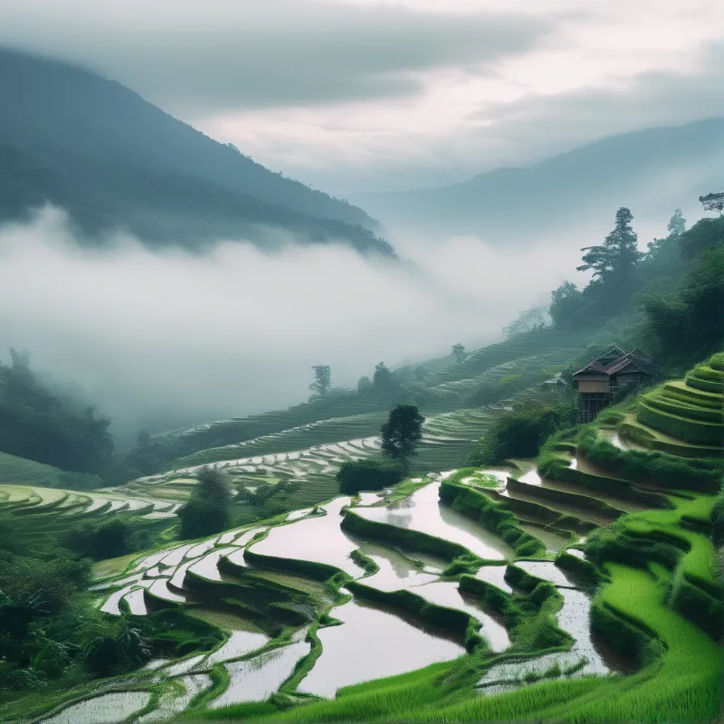 Misty Rice Terraces