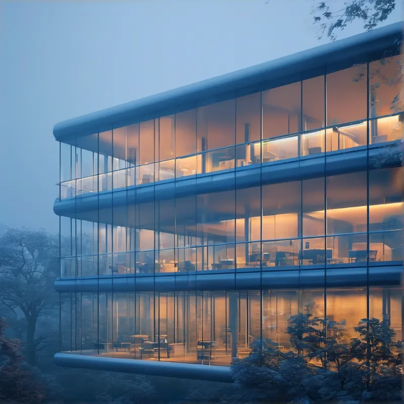 Illuminated Glass Building