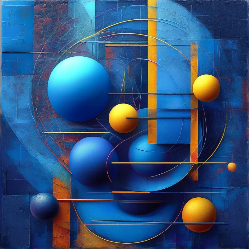 Abstract Blue and Yellow Art