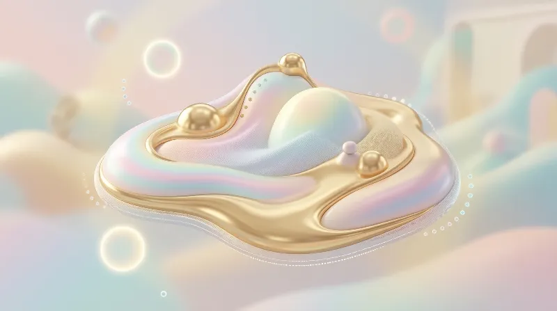 Abstract Golden Liquid Art