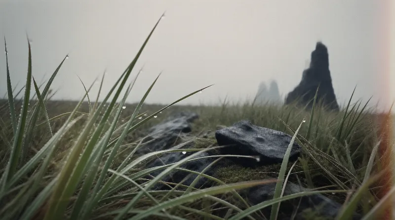 Misty Landscape with Dew