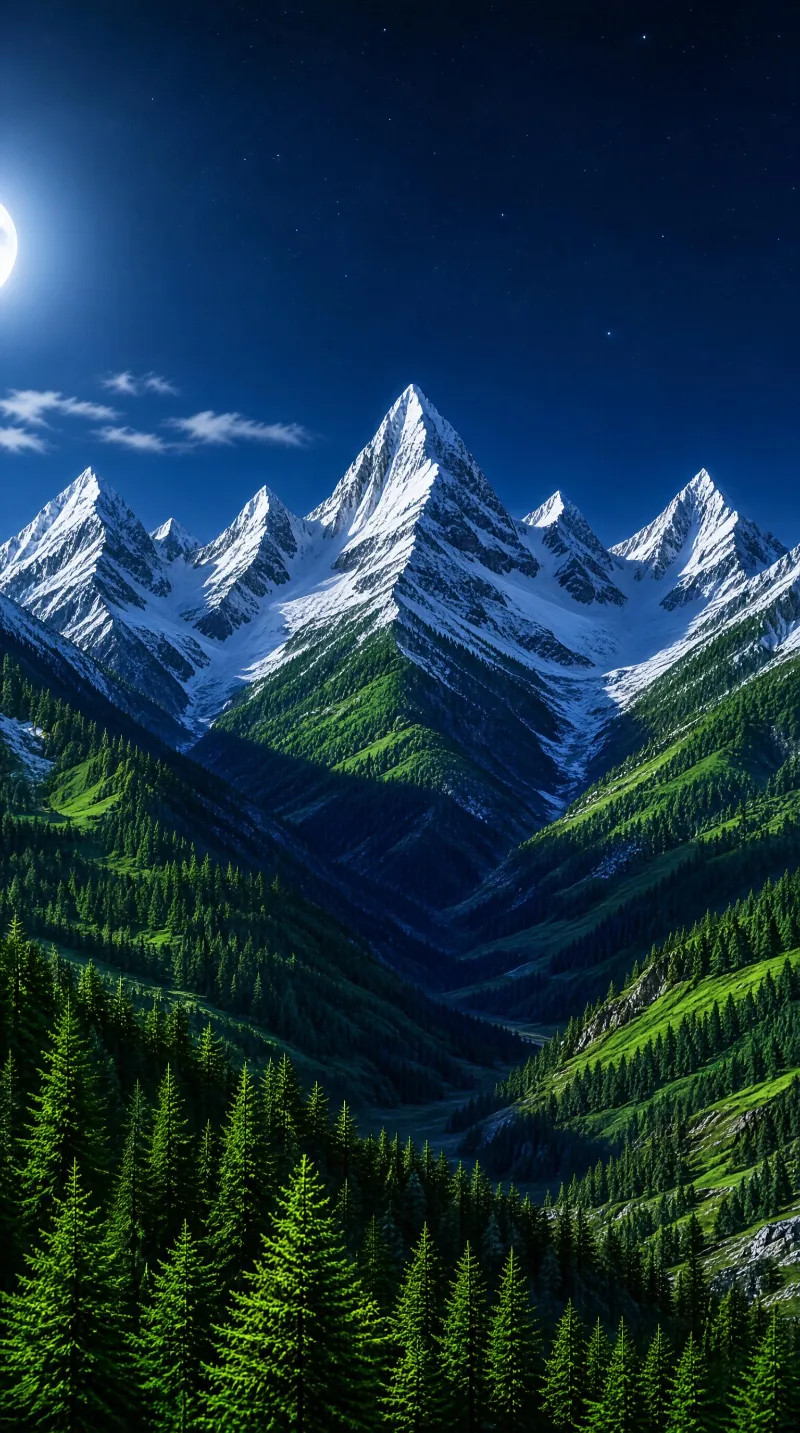 Night Mountain Landscape