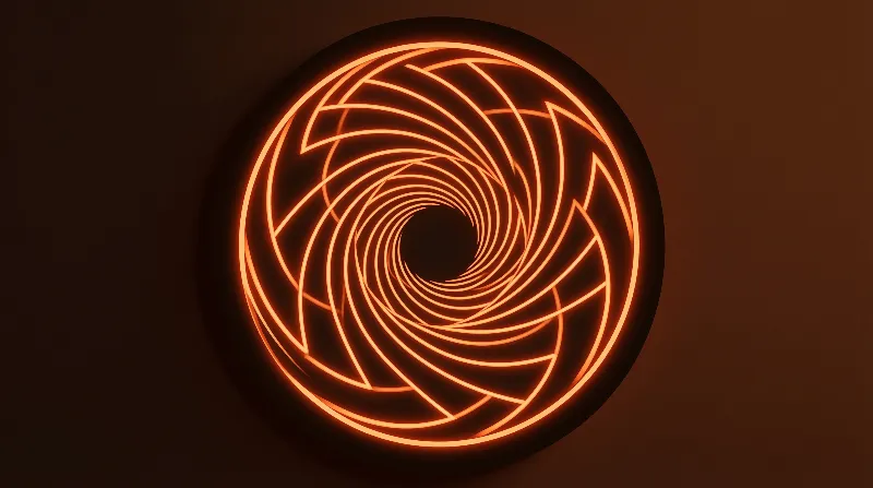Orange Spiral Neon Design