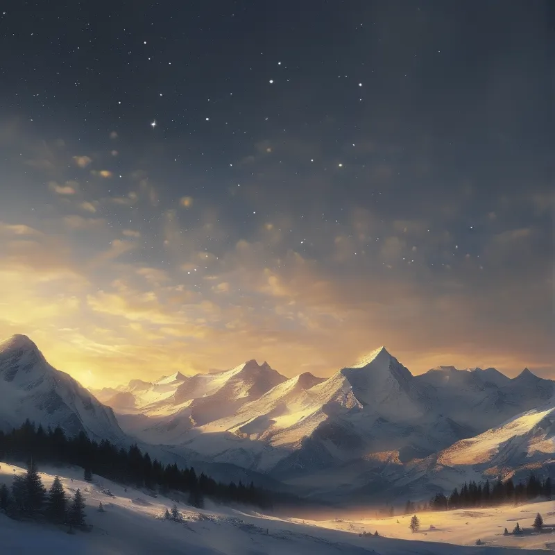 Snowy Mountain Dawn