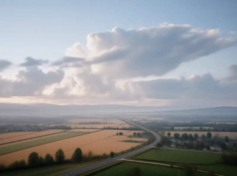 Golden Fields and Dramatic Sky