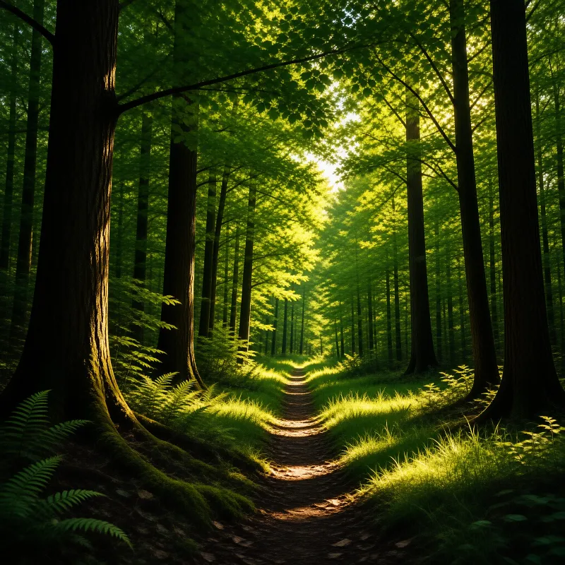 Sunlit Forest Path
