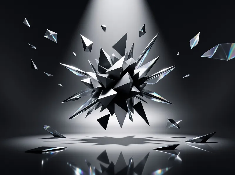 Crystal Shards — Faceted Chrome Study