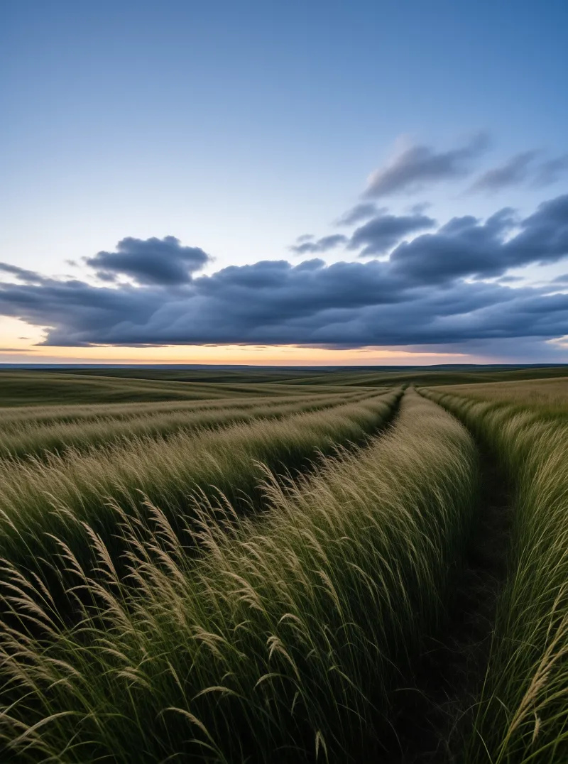 Feather Grass Prairie Landscape