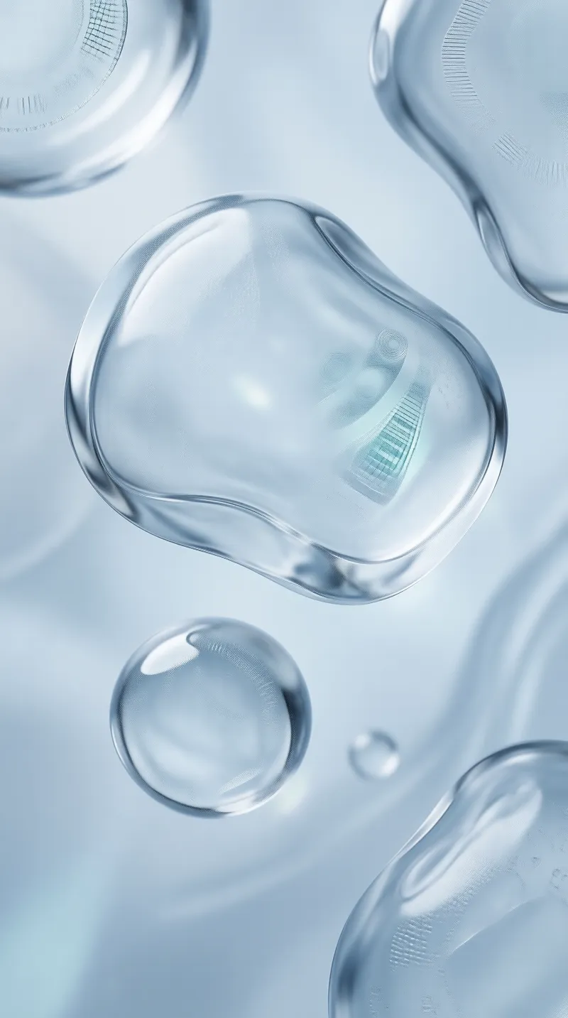 Abstract Blue Liquid Drops