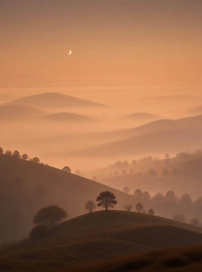 Misty Hills at Dawn