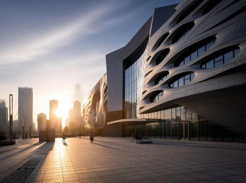 Futuristic Architecture at Sunset