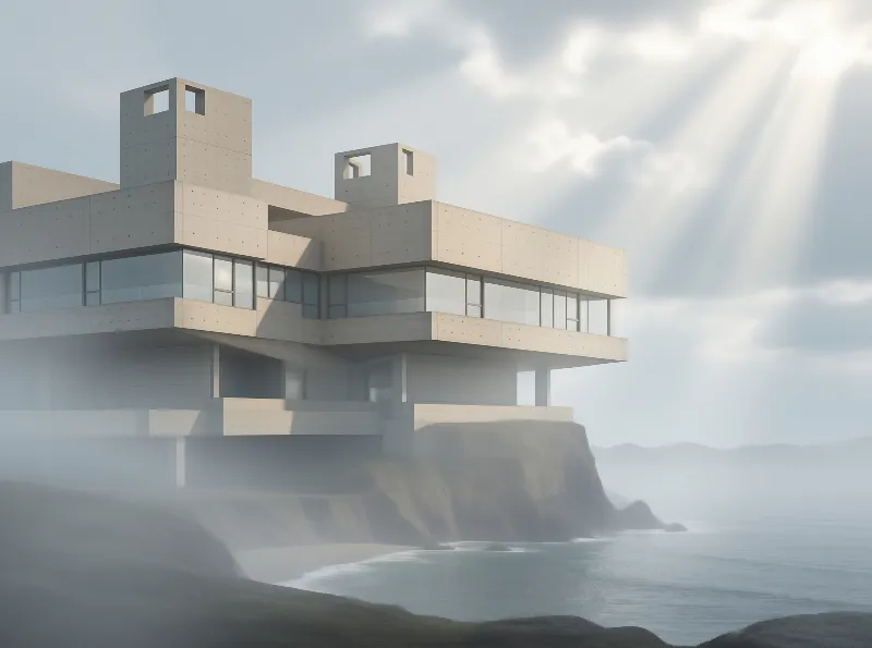 Cliffside Brutalist Villa