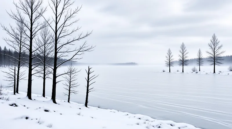 Frozen Lake and Trees