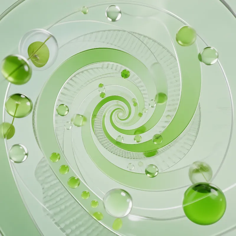 Abstract Green Spiral Fluids