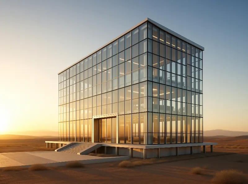 Glass Building in Desert