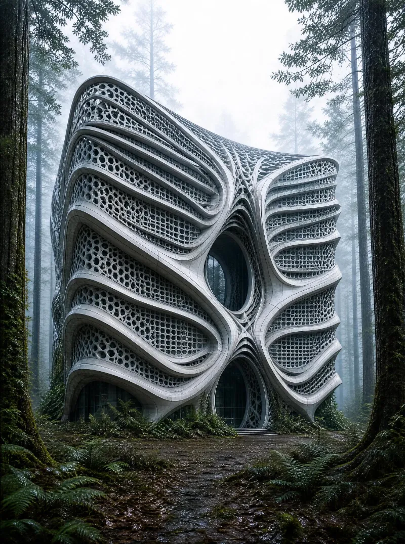 Futuristic Forest Building