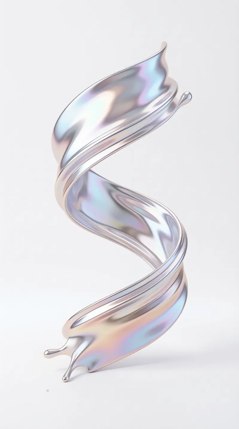Chrome Ribbon — Iridescent Fluid Study