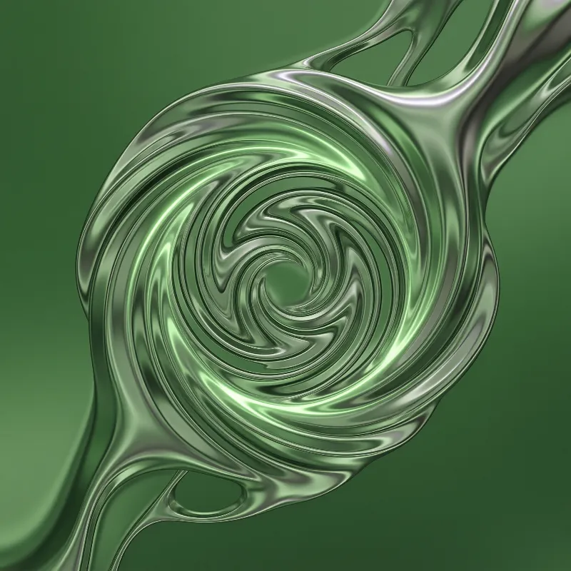 Green Abstract Liquid Swirl