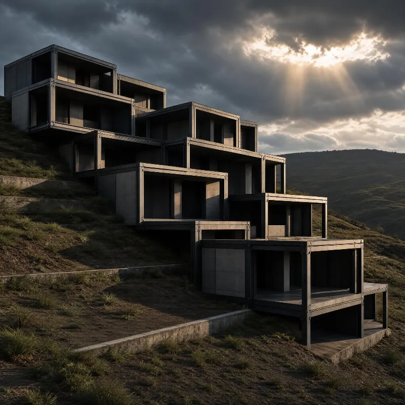 Hillside Brutalist Structure