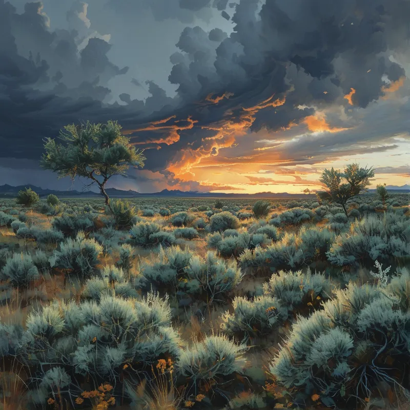 Stormy Desert Sunset