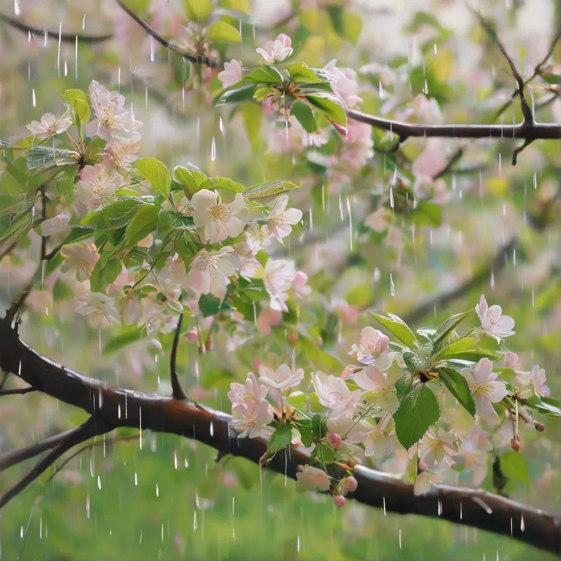 Spring Rain on Blossoms
