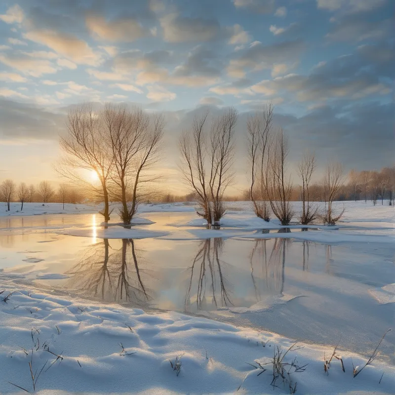 Winter Sunset Reflections