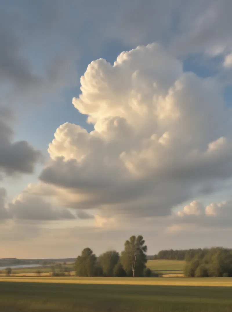 Huge Cloud Over Fields