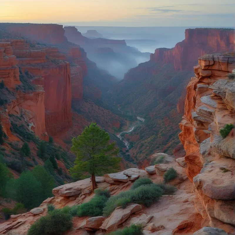 Misty Red Rock Canyon