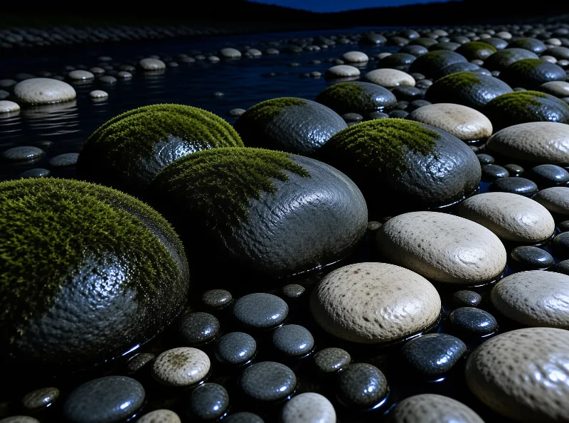 Mossy River Stones