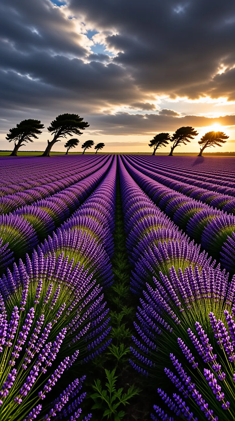 Lavender Field at Sunset