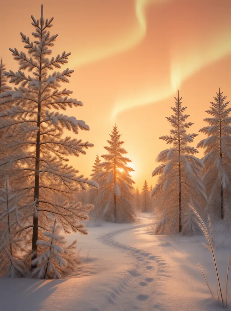 Aurora Winter Landscape
