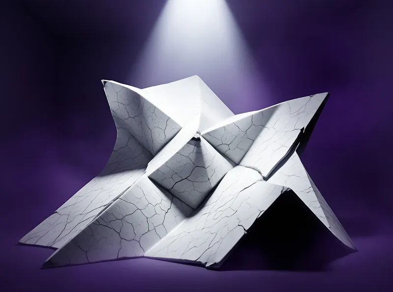Cracked White Origami Star