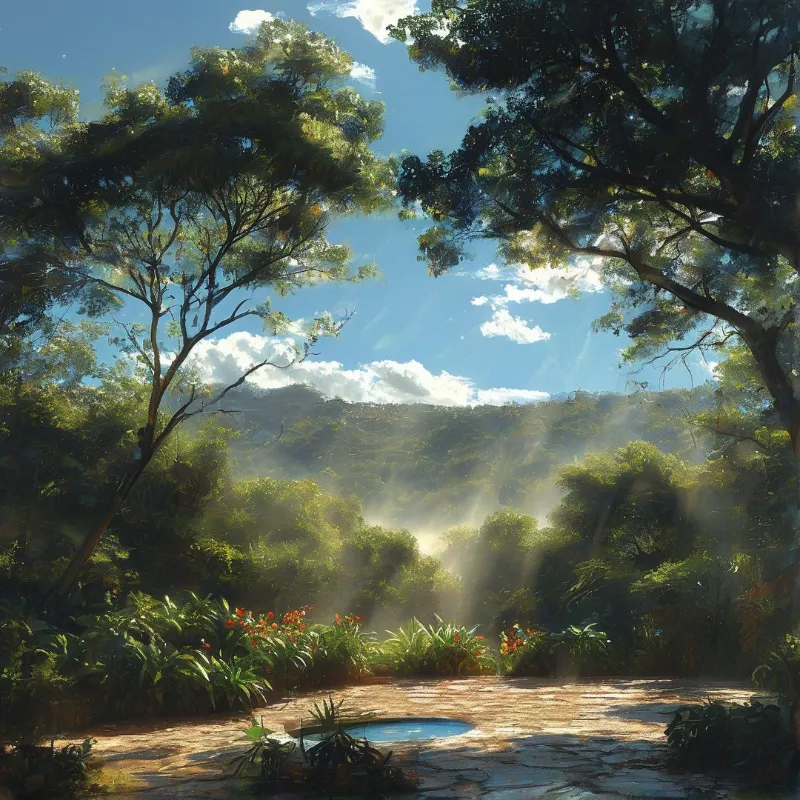 Sunlit Forest Clearing