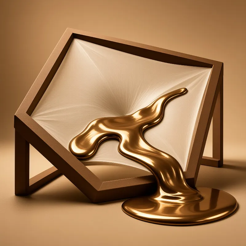 Molten Gold Canvas — Surreal 3D Study