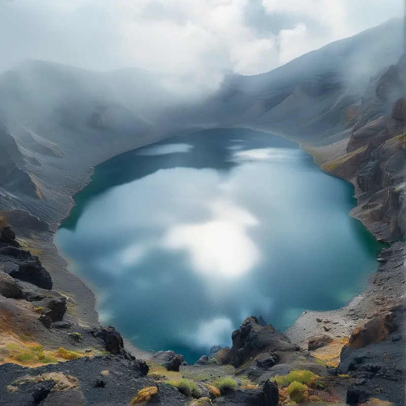 Misty Crater Lake