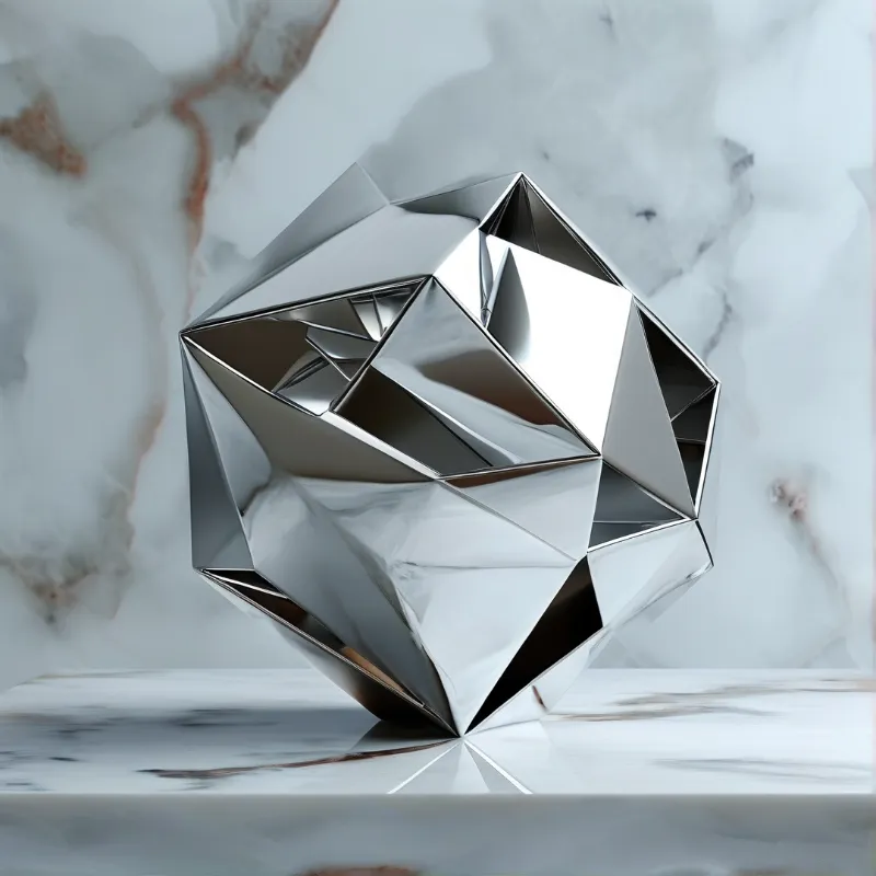 Chrome Geometric Sculpture